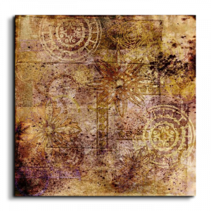 Abstract canvas art study 012, square composition