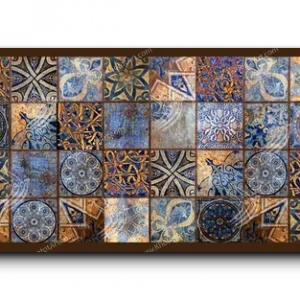Arabic Letters Arabic calligraphy canvas, wide panoramic, Beige, Blue, and Brown